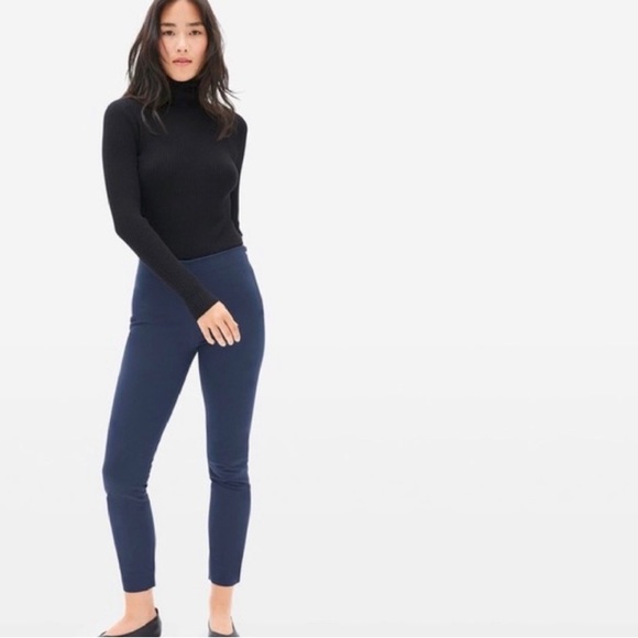 Everlane The Side-Zip Work Pant navy blue high rise ankle skinny seamed back 2 - Picture 2 of 14